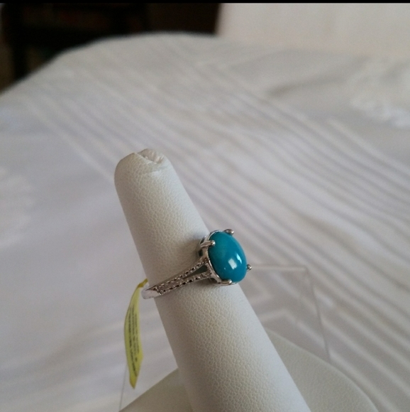 Arizona Sleeping Beauty Turquoise silver ring - Picture 3 of 5